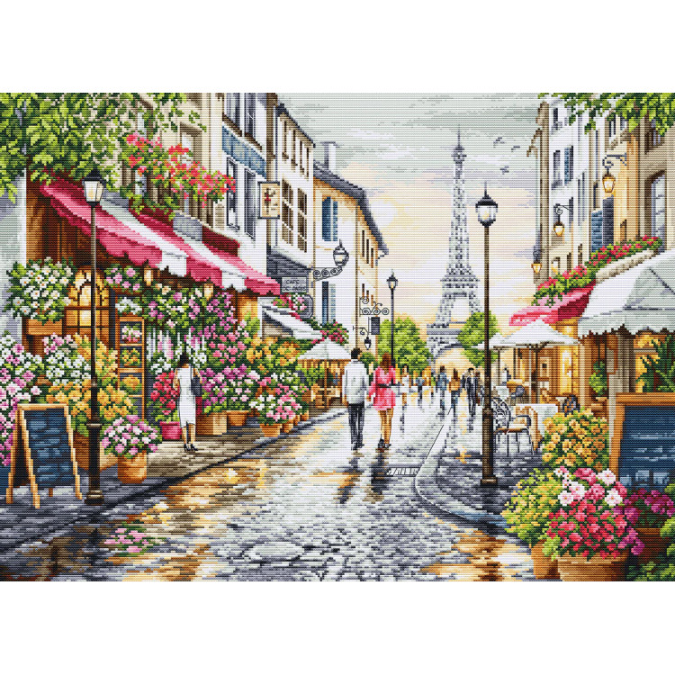 Cross Stitch Kit "Paris Flower Shop" 48 x 35 cm SBU5107