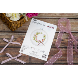 Cross Stitch Kit with Hoop Included "Spring hum" 10x10 cm SBC109