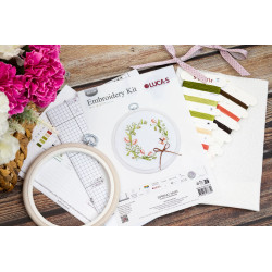 Cross Stitch Kit with Hoop Included "Spring hum" 10x10 cm SBC109