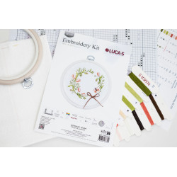 Cross Stitch Kit with Hoop Included "Spring hum" 10x10 cm SBC109