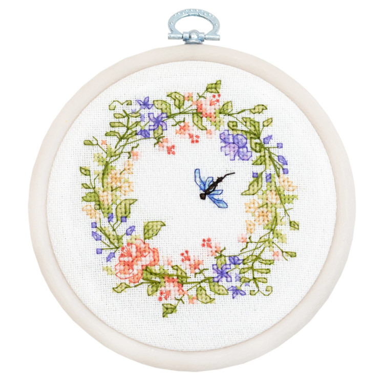 Cross Stitch Kit with Hoop Included "In the Harmony of Spring" 11x10cm SBC107