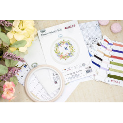 Cross Stitch Kit with Hoop Included "In the Harmony of Spring" 11x10cm SBC107
