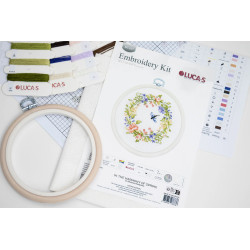 Cross Stitch Kit with Hoop Included "In the Harmony of Spring" 11x10cm SBC107