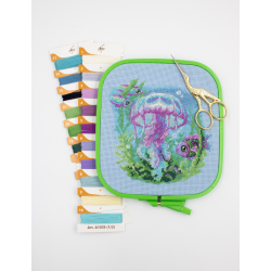 Cross Stitch Kit "Baby Jellyfish" 15x15 cm SRA1039