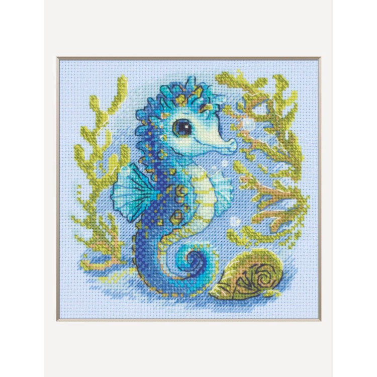 Cross Stitch Kit "Baby Sea Horse" 15x15 cm SRA1038