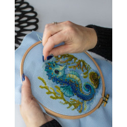 Cross Stitch Kit "Baby Sea Horse" 15x15 cm SRA1038