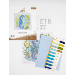 Cross Stitch Kit "Baby Sea Horse" 15x15 cm SRA1038