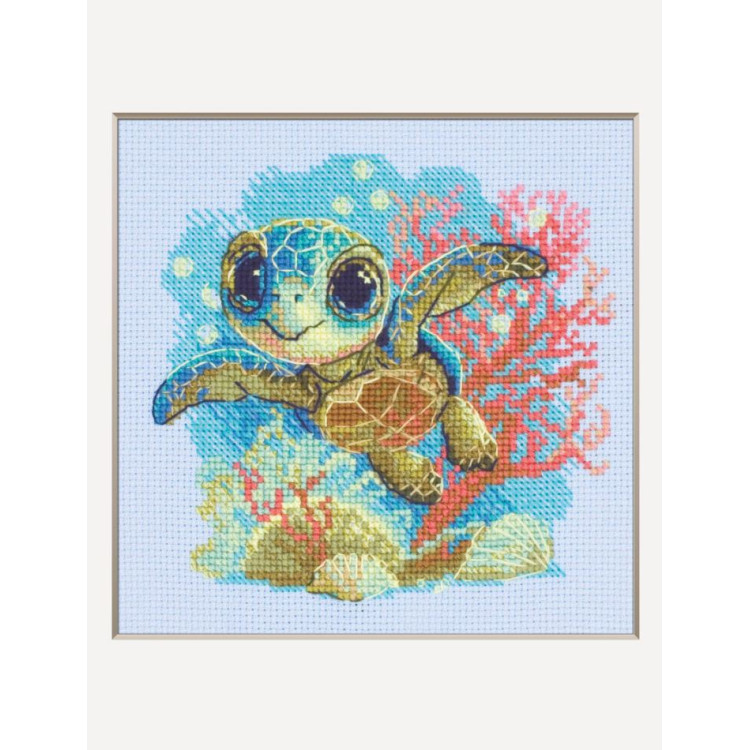 Cross Stitch Kit "Baby Sea Turtle" 15x15 SRA1037