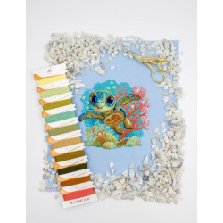 Cross Stitch Kit "Baby Sea Turtle" 15x15 SRA1037