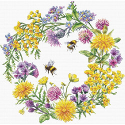 Cross stitch kit "Field wreath" 24,5х 24,5 cm SANP-77