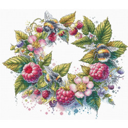Cross stitch kit "Raspberries and bumblebees" 31,5 х 26,5 cm SANM-44