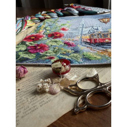 Набор для вышивки крестом "Утренний трамвай" 24,5 х 27 см SANU-11