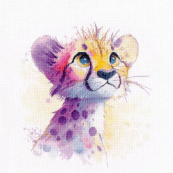 Cross stitch kit "The magic of watercolor. Cheetah" 23×25 cm S1721