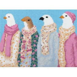 Cross stitch kit PANNA "Stylish pigeons" 23 x 17.5 cm PNK-7550