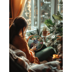 Cross stitch kit PANNA "Do not disturb" 22 x 30 cm PJ-7546