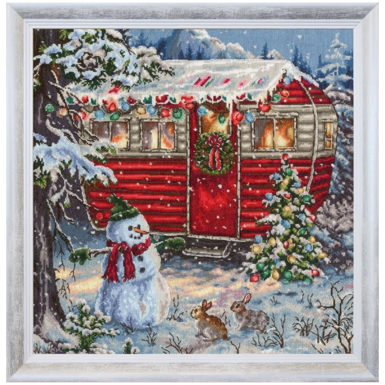 Cross stitch kit "New Year's trailer" 34 x 34 cm S/SO023
