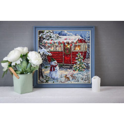 Cross stitch kit "New Year's trailer" 34 x 34 cm S/SO023