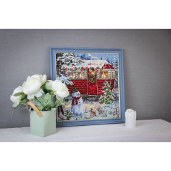 Cross stitch kit "New Year's trailer" 34 x 34 cm S/SO023