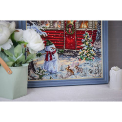 Cross stitch kit "New Year's trailer" 34 x 34 cm S/SO023
