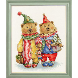 Набор для вышивания крестиком "Медведи клоуны" 24,3 x 29,3 см S/VK097