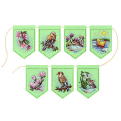 Cross stitch kit "Spring garland (7 flags)" 11x8 cm ST-1209