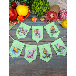 Cross stitch kit "Spring garland (7 flags)" 11x8 cm ST-1209