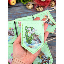 Набор для вышивания крестом "Весенняя гирлянда (7 флажков)" ST-1209