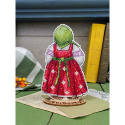 Набор для вышивания крестиком "Бабушка с пасхальным куличом" 16*10 см SR-1354