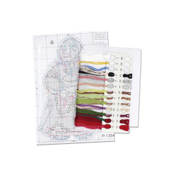 Набор для вышивания крестиком "Бабушка с пасхальным куличом" 16*10 см SR-1354