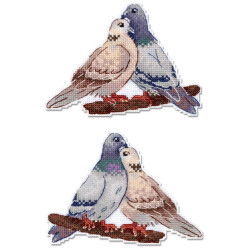 Cross stitch kit "Dove and turtledove" 10*14 cm SR-1338