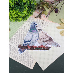 Cross stitch kit "Dove and turtledove" 10*14 cm SR-1338