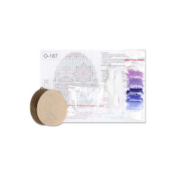 Вышивка крестом на деревянной основе "Сиреневые узоры. Яйцо" 8*6 см SO-187