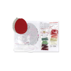 Вышивка крестом на деревянной основе "Красное и золотое яйцо" 8*6 см SO-184