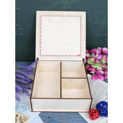 Cross-stich on wooden base "Box. Poppies" 7*20*20 cm SO-164