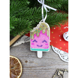 Вышивка крестом на деревянной основе "Счастливое мороженое" SO-162