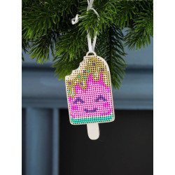 Вышивка крестом на деревянной основе "Счастливое мороженое" SO-162