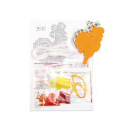 Вышивка на деревянной основе крестиком "Петушок" леденец 10*9 см SO-161