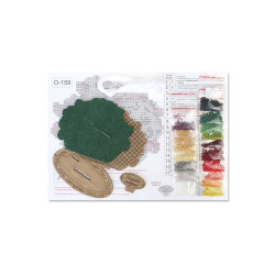 Вышивка крестом на деревянной основе "Примулы в горшке" 10*12*5 см SO-159