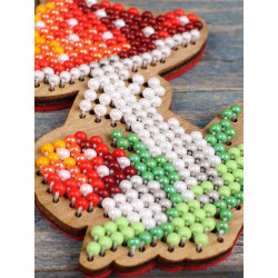 Вышивка крестом на деревянной основе Украшение на ёлку. Муха Агари SO-147