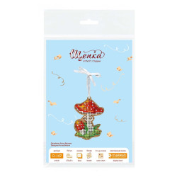 Вышивка крестом на деревянной основе Украшение на ёлку. Муха Агари SO-147