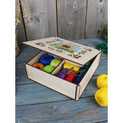 Вышивка на деревянной основе "Шкатулка. Подсолнух" 7*20*20 см SO-146