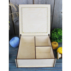 Вышивка на деревянной основе "Шкатулка. Подсолнух" 7*20*20 см SO-146