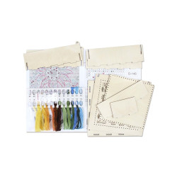 Вышивка на деревянной основе "Шкатулка. Подсолнух" 7*20*20 см SO-146