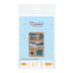 Вышивка крестом на деревянной основе "Зимний коллаж" 26*17 см SO-124