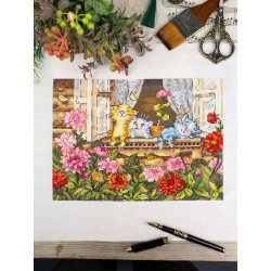 Cross stitch kit "Carefree childhood" 19*25 cm SNV-1017