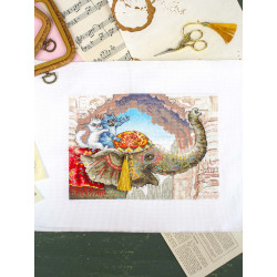 Набор для вышивания крестиком "Езда на слоне" 25*20 см SNV-1015