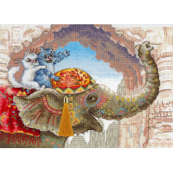 Cross stitch kit "Riding an elephant" 25*20 cm SNV-1015