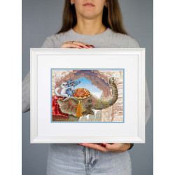 Набор для вышивания крестиком "Езда на слоне" 25*20 см SNV-1015