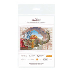 Набор для вышивания крестиком "Езда на слоне" 25*20 см SNV-1015