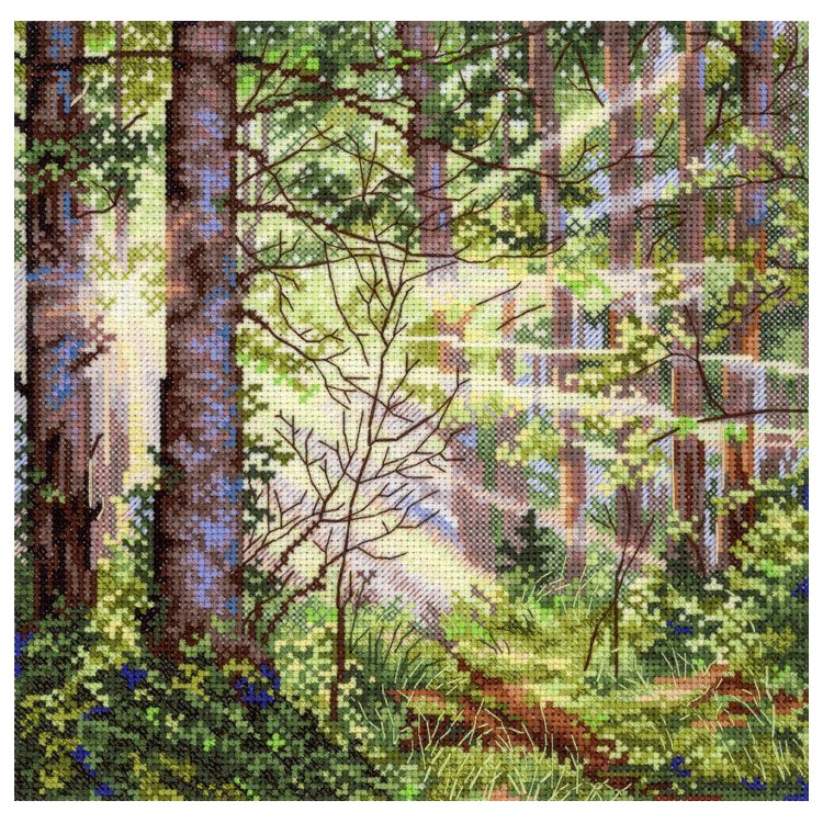 Набор для вышивания крестиком "Солнечный лес" 20*20 см SNV-1004